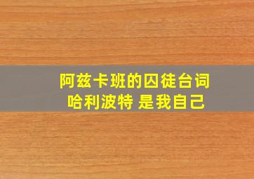 阿兹卡班的囚徒台词 哈利波特 是我自己